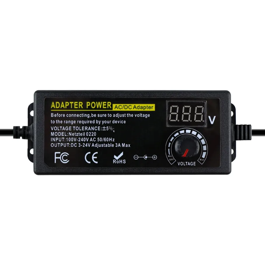 Универсальное Зарядное Устройство 3-24V/3A/72W+14 Tips, цвет черный