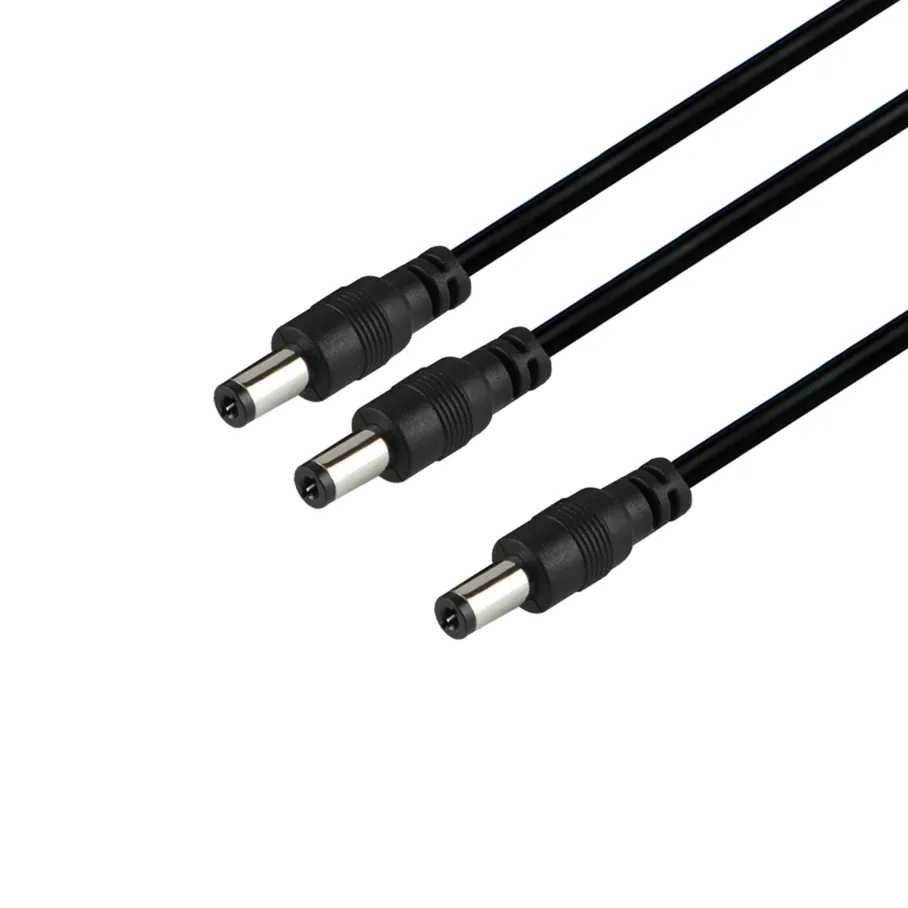 Кабель DC to 2DC 12V 5.5x2.1 мм, 30 см, цвет черный
