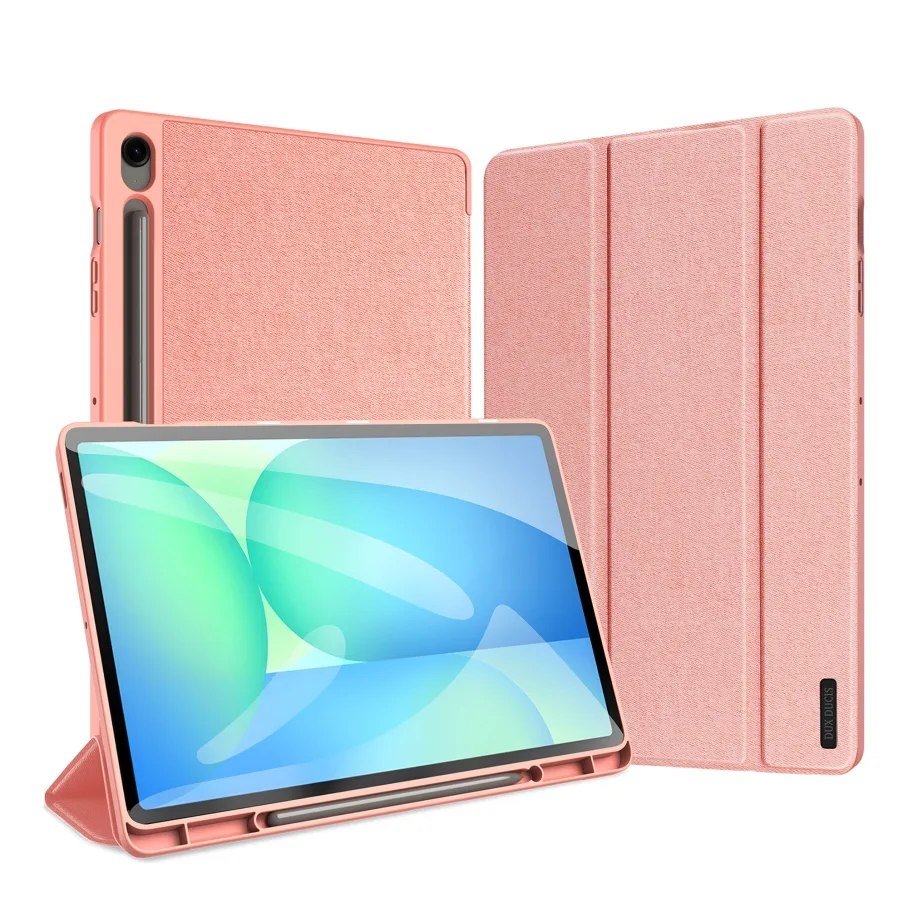 Чехол для Samsung Tab S10 FE Plus (X620/X626B) с держателем для S Pen и авто-включением/выключением, цвет розовый
