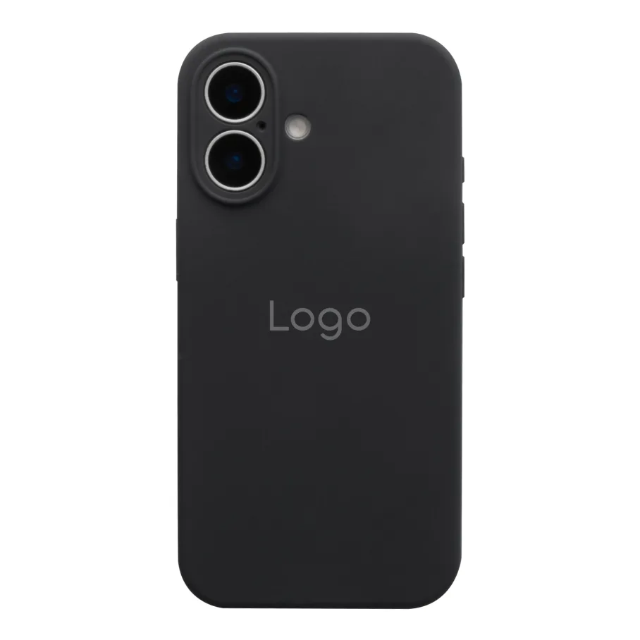 Чехол Silicone Case Full Size with Frame для iPhone 17 15.Dark Grey