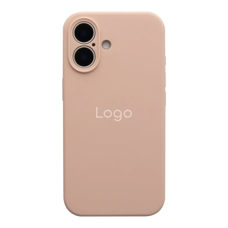 Чехол Silicone Case Full Size with Frame для iPhone 17 19.Pink Sand