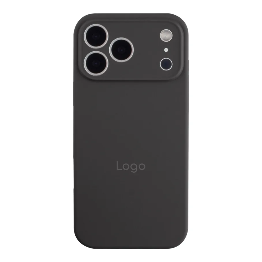 Чехол Silicone Case Full Size with Frame для iPhone 17 Pro 15.Dark Grey