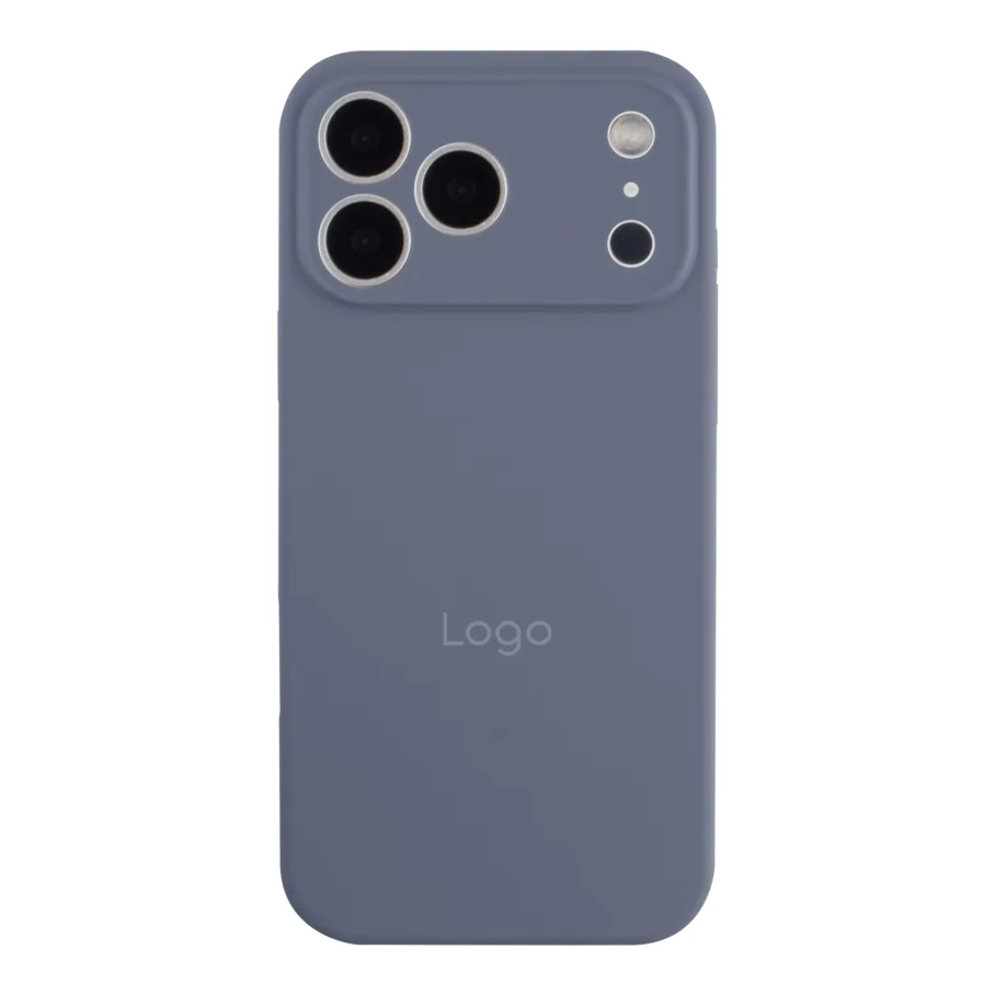 Чехол Silicone Case Full Size with Frame для iPhone 17 Pro 28.Lavender Grey