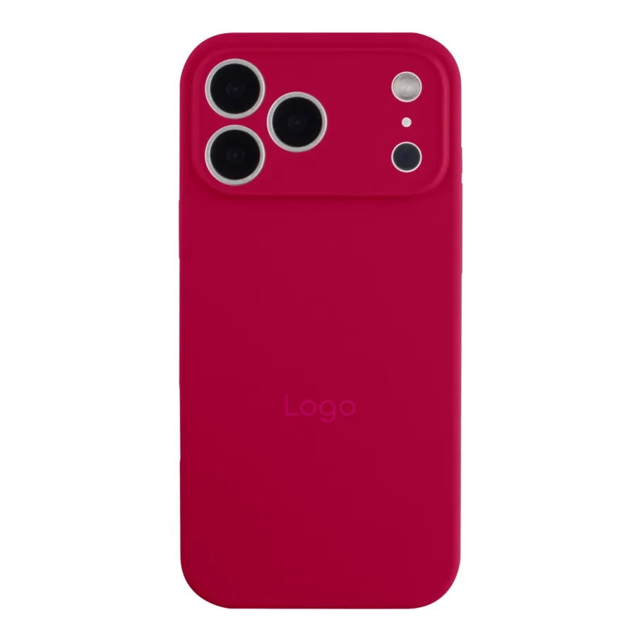 Чехол Silicone Case Full Size with Frame для iPhone 17 Pro Max 37.Rose Red