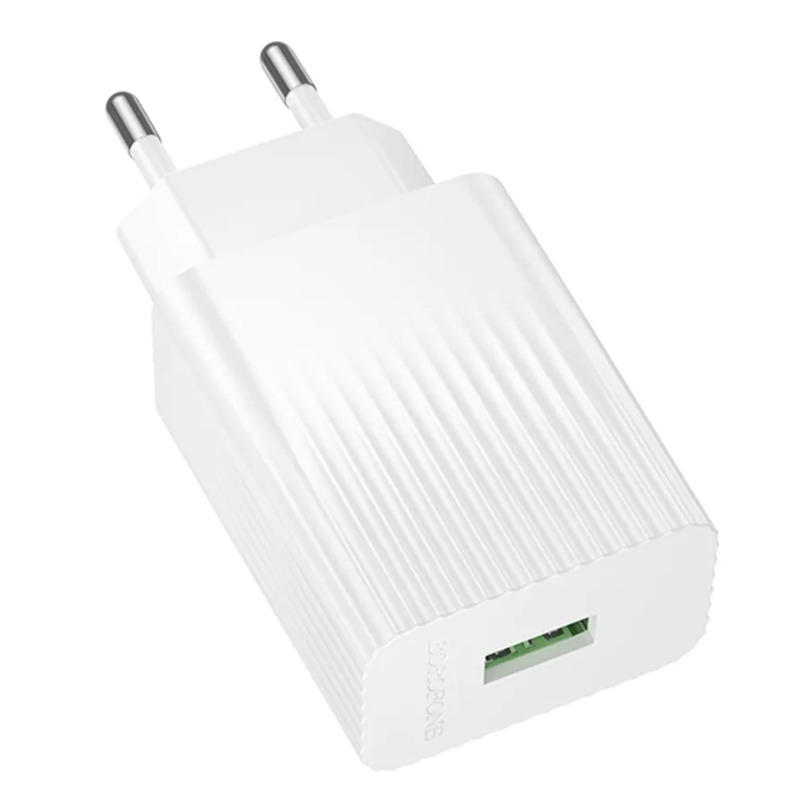 Сетевое Зарядное Устройство Borofone BAS72A 1USB QC 18W, цвет белый