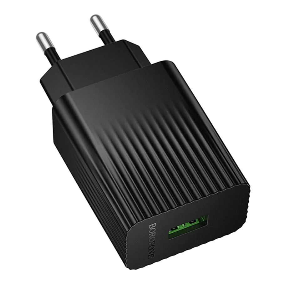 Сетевое Зарядное Устройство Borofone BAS72A 1USB QC 18W Черный