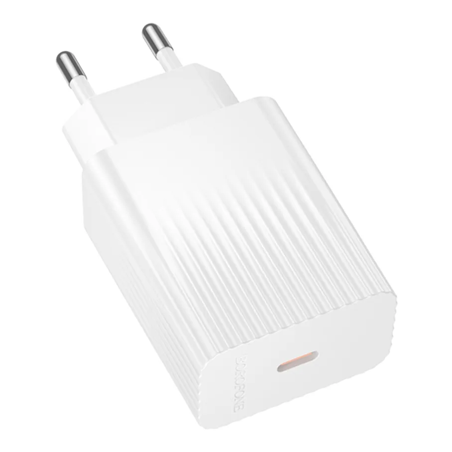 Сетевое Зарядное Устройство Borofone BAS73A 1USB-C PD/QC 20W, цвет белый