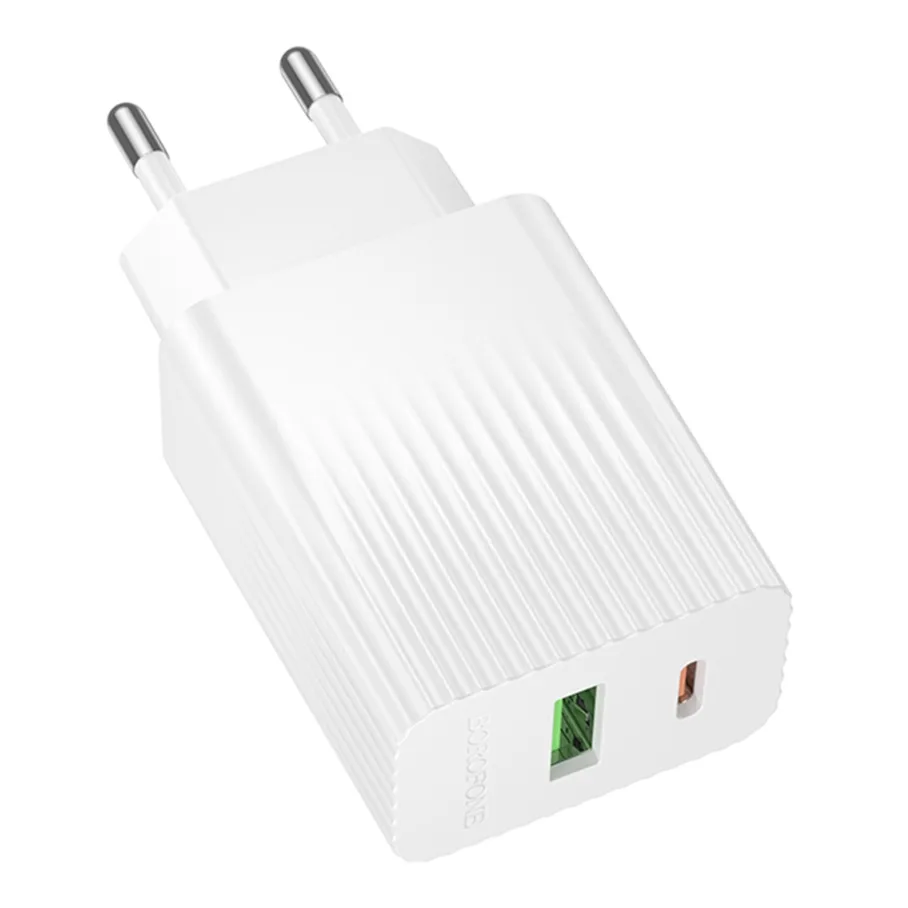 Сетевое Зарядное Устройство Borofone BAS76A 1USB-C/1USB PD/QC 30W, цвет белый