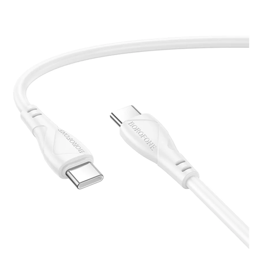 USB Borofone BX121, с кабелем Type-C to Type-C 60W, цвет белый
