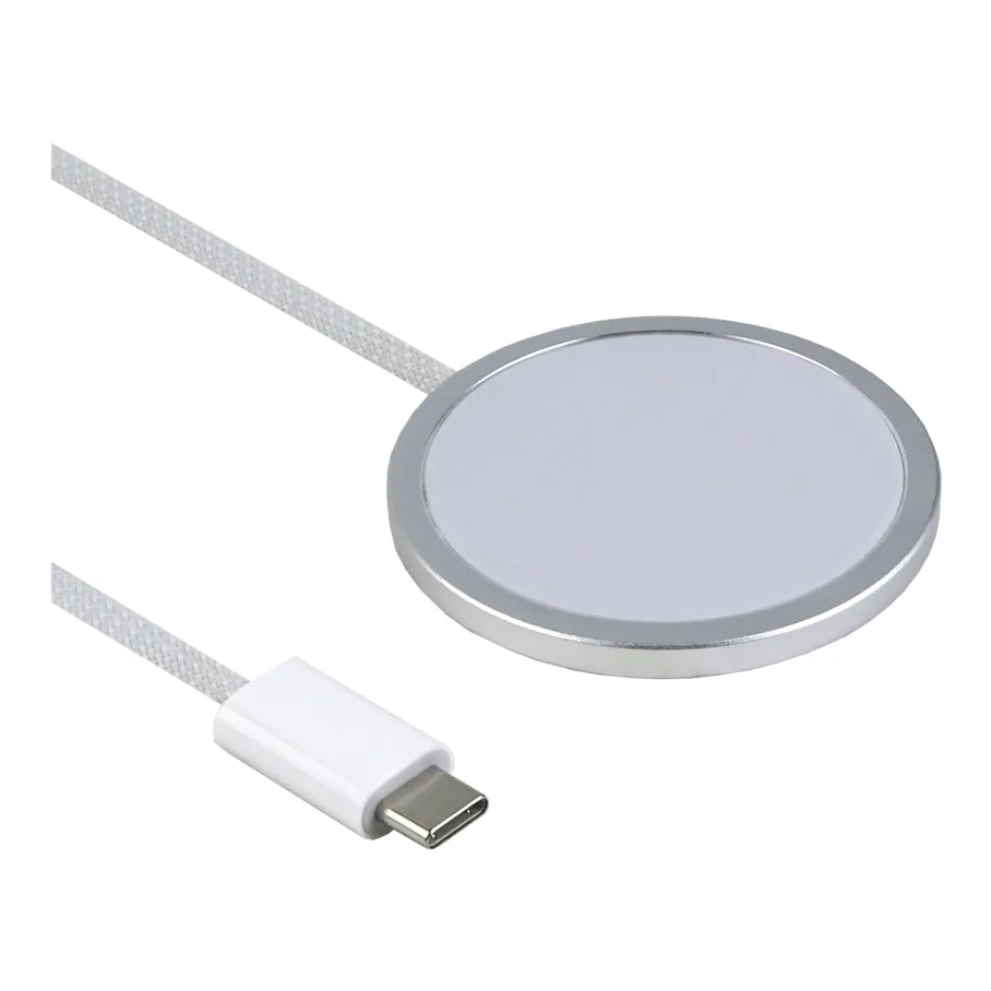 Беспроводное Зарядное Устройство Magnetic Type-C Nylon QI2 25W 1:1 Белый