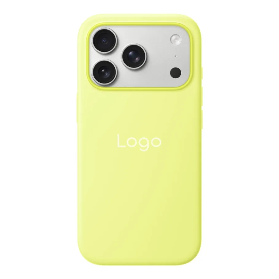 Чехол Silicone Case with MagSafe IC для iPhone 17 Pro Max Neon Yellow