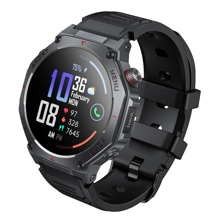 Смарт Часы Hoco Y37 GPS, с 3 ATM, цвет черный