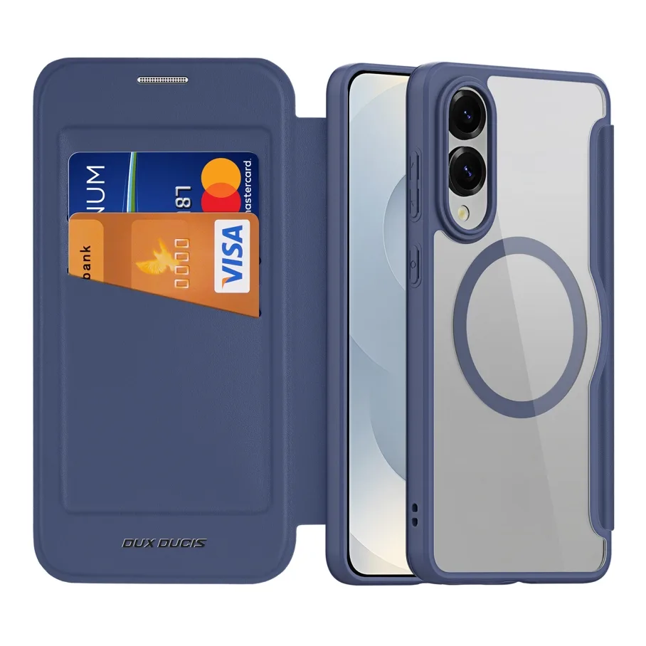 Чехол-книжка Dux Ducis Skin X Pro с MagSafe для Samsung Galaxy S25 Edge 5G, цвет синий