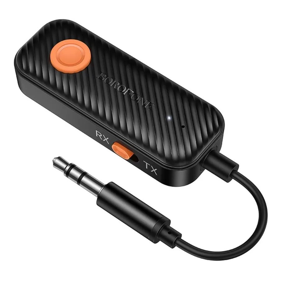 Модулятор Borofone BC62 AUX RX/TX/Bluetooth 5.4, ёмкость 140mAh, цвет черный