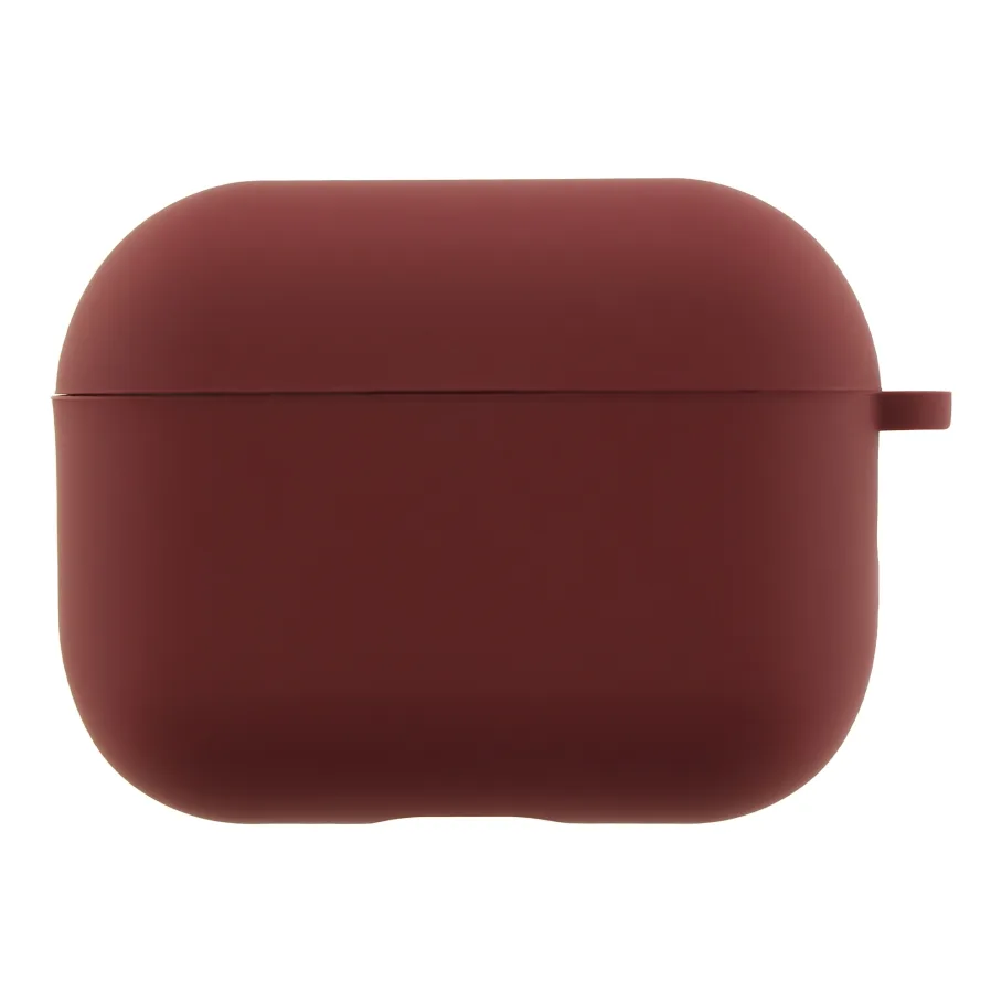 Футляр Silicone Case с микрофиброй для AirPods Pro, цвет бордовый