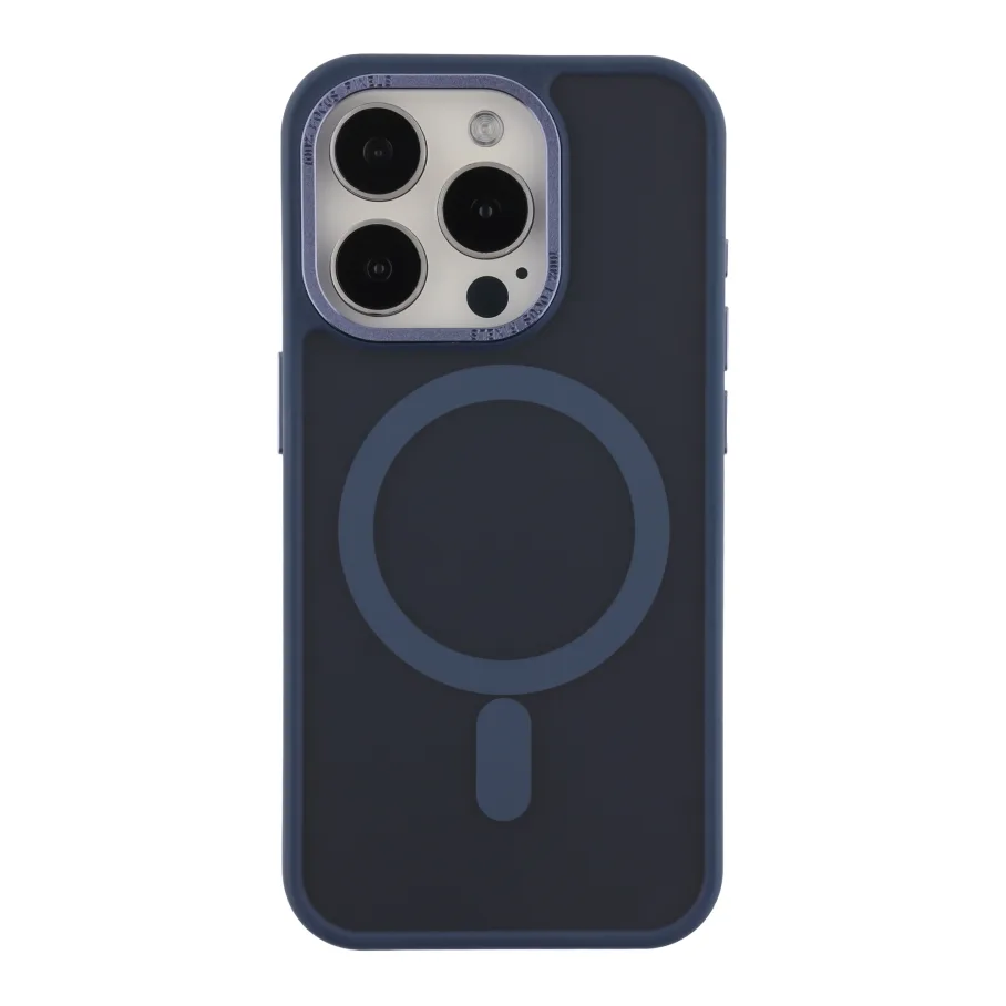 Чехол для iPhone 15 Pro с MagSafe, матовая, цвет темно-синий