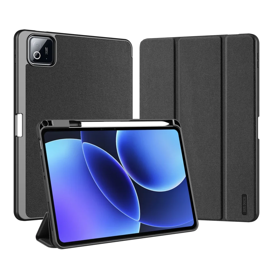 Чехол для Xiaomi Pad 8/7/7 Pro с держателем для стилуса и авто-включением, цвет черный