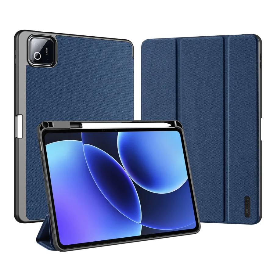 Чехол для Xiaomi Pad 8/7/7 Pro с держателем для стилуса и авто-включением, цвет синий
