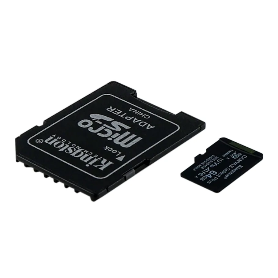 Карта Памяти Kingston Canvas Select Plus Gen3 microSDXC (UHS-1) 64gb 10 Class & Adapter Черный