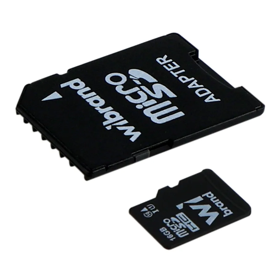Карта памяти Wibrand MicroSDHC 16gb UHS-1 10 Class & Adapter, цвет черный